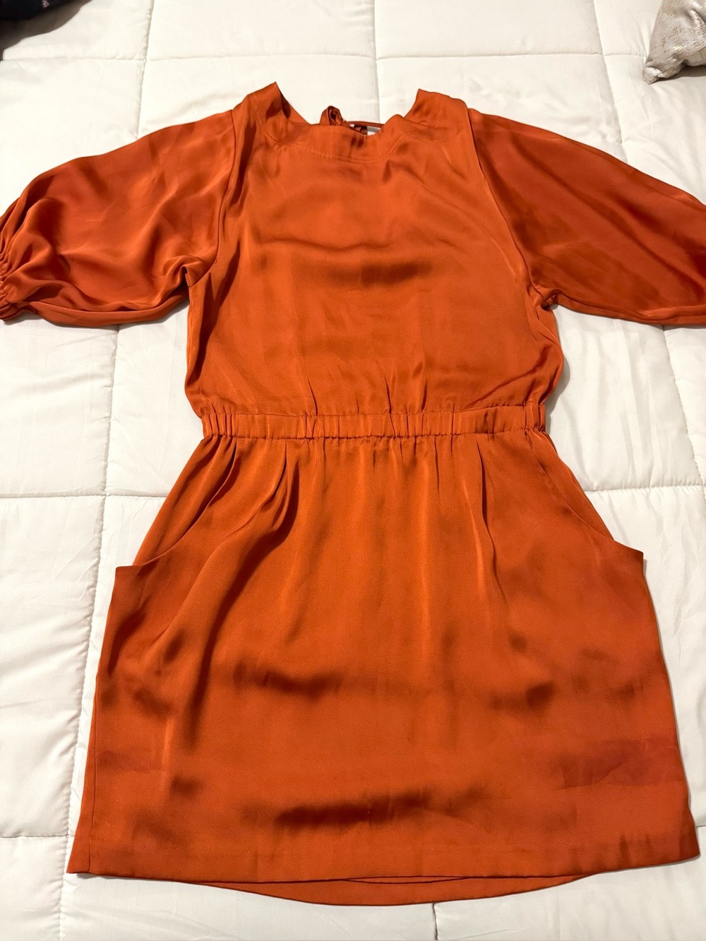Michael Kors Burnt Orange Satin Short Dress